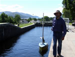 Towing Chance through Neptune's Staircase, Caledonian Canal, Fort William